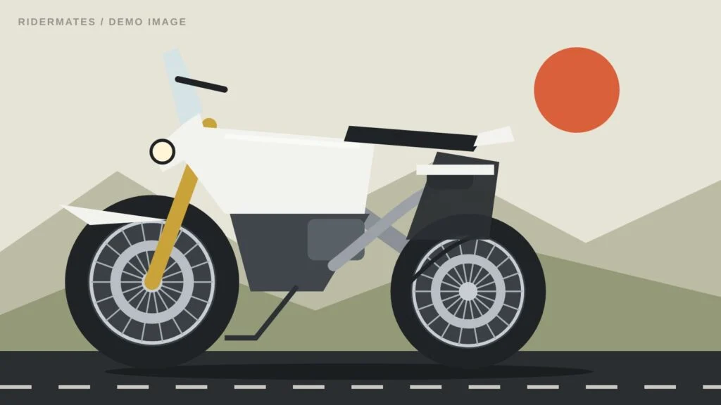Illustrative motorcycle image from the original RiderMates site