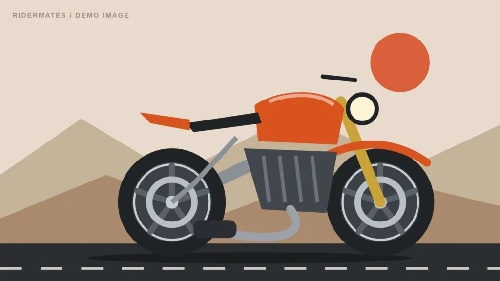 Illustrative motorcycle image from the original RiderMates site